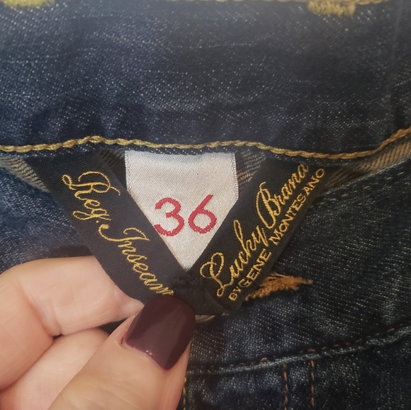 Lucky Brand Jeans 36X33 Button Fly Slim Bootleg 100% Cotton Style 7M10781 Fading - Picture 9 of 16